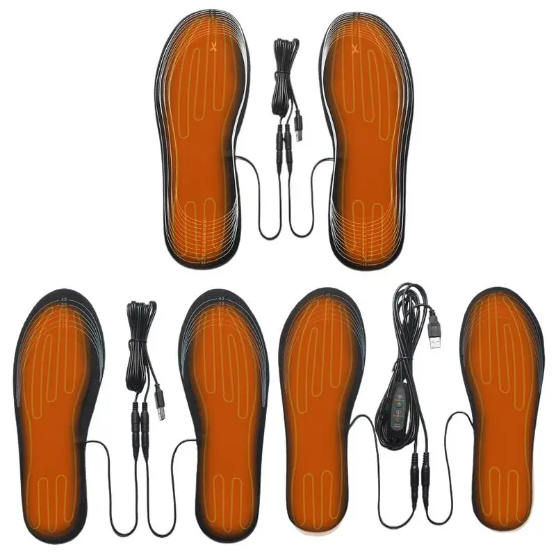 Heated Shoes Insoles Shoes Warmers Portable USB Powered Heated Insoles With Temperature Control For Home Skiing Biking Men