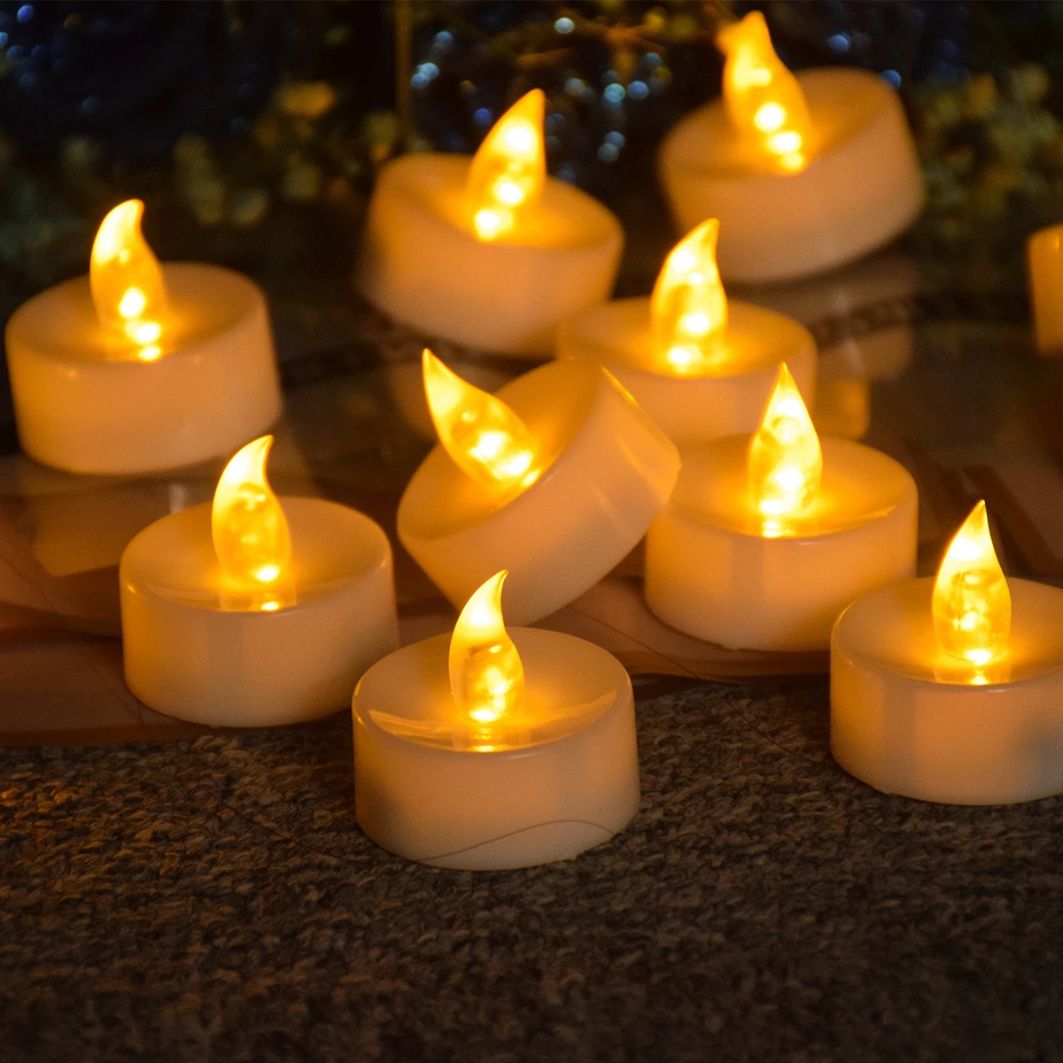 

Светодиодные свечи (50/24/12 шт.) на батарейках: естественное мерцание, яркий свет для создания теплой атмосферы