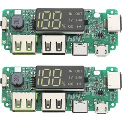2Pcs 18650 Lithium Battery Charger with 5V 2.4A Dual USB, Digital LCD Display, Overcharge/Overdischarge Protection