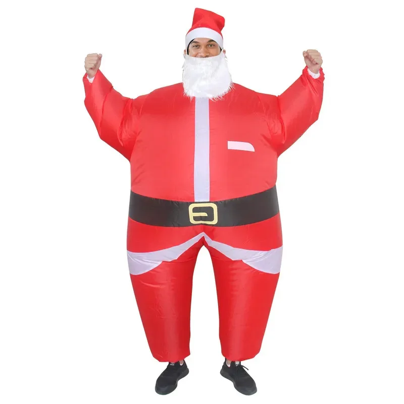 

qq023Christmas Funny Inflatable Costumes Gingerbread Man Santa Claus Elk Snowman Tree Penguin Adult Kid Halloween Carnival Party