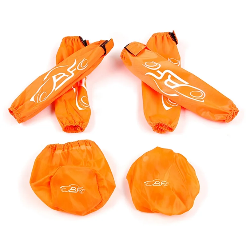 BAAA-Shock Absorber Cover Starter Air Filter Dust Proof Cover Guard for 1/5 RC Buggy Car HPI ROVAN KM BAJA,Black