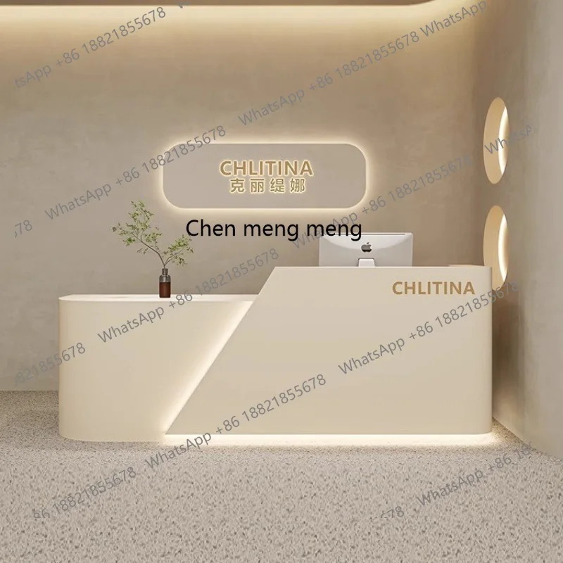 

Modern Simple Beauty Club Front Desk Company Hotel Reception Desk Paint checkout page Small clothing store