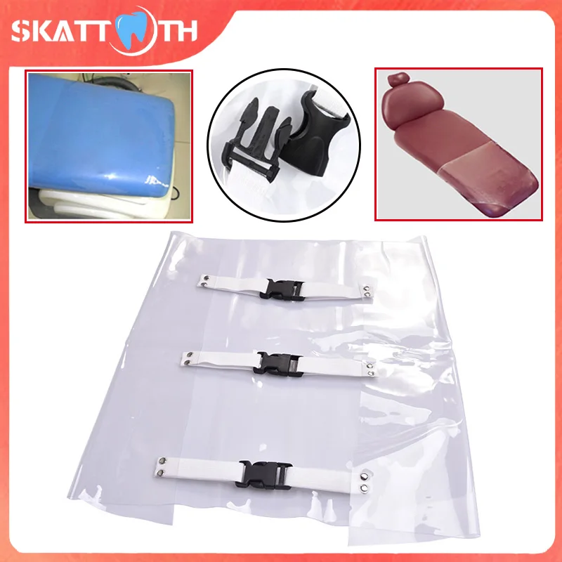 1Pc Plastic Clear Dental Chair Mat Cushion Foot Pad Dental Seat Unit Dustproof Cover Protector With Elastic Bands Dentist Clinic