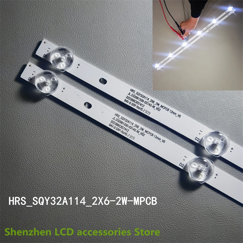 LED Backlight Strip For Hrs Sqy32a114 De 6 Leds Vios Vi 92464 Strisce LED 6 HRS_SQY32_2X6_2W_MCPCB, Nevir NVR-7703-32RD2-N 6LED