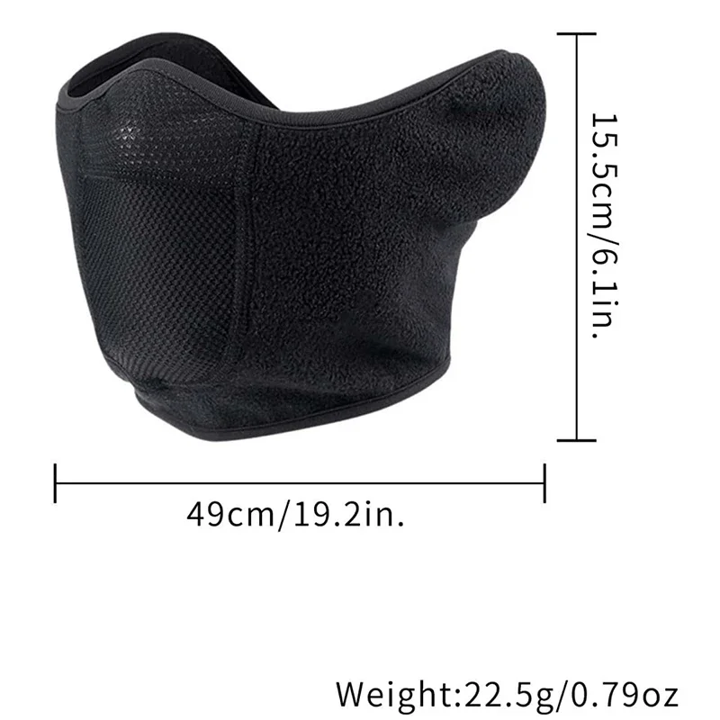 قناع دافئ للشتاء مقاوم للرياح في الهواء الطلق وصيد الأسماك ورياضات الجري وركوب الدراجات وغطاء الوجه من الصوف القطبي نصف قناع لحماية الأذن #2