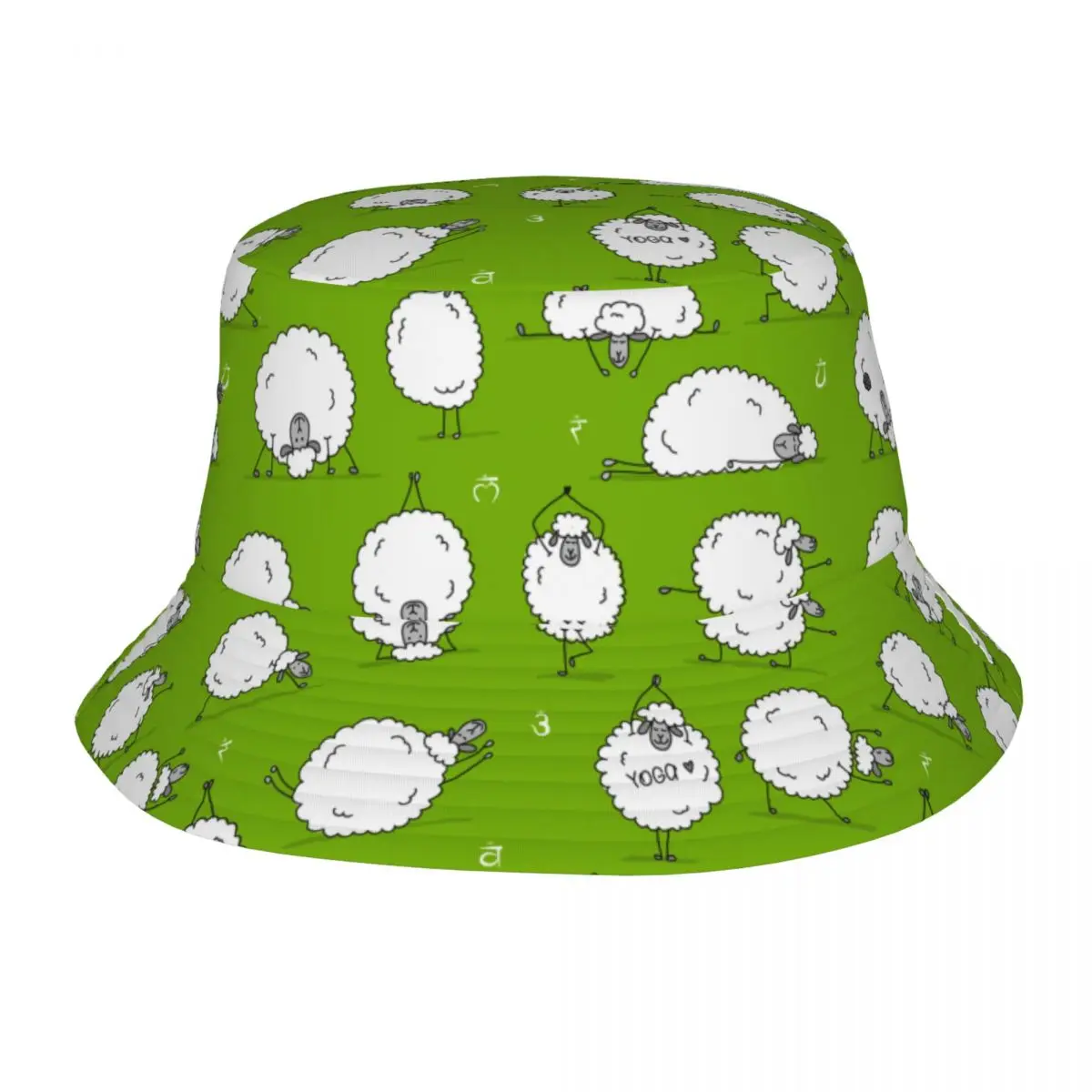 Spring Headwear Funny Sheep Doing Yoga Accessories Bob Hats Trendy Unisex Sun Hat For Vacation