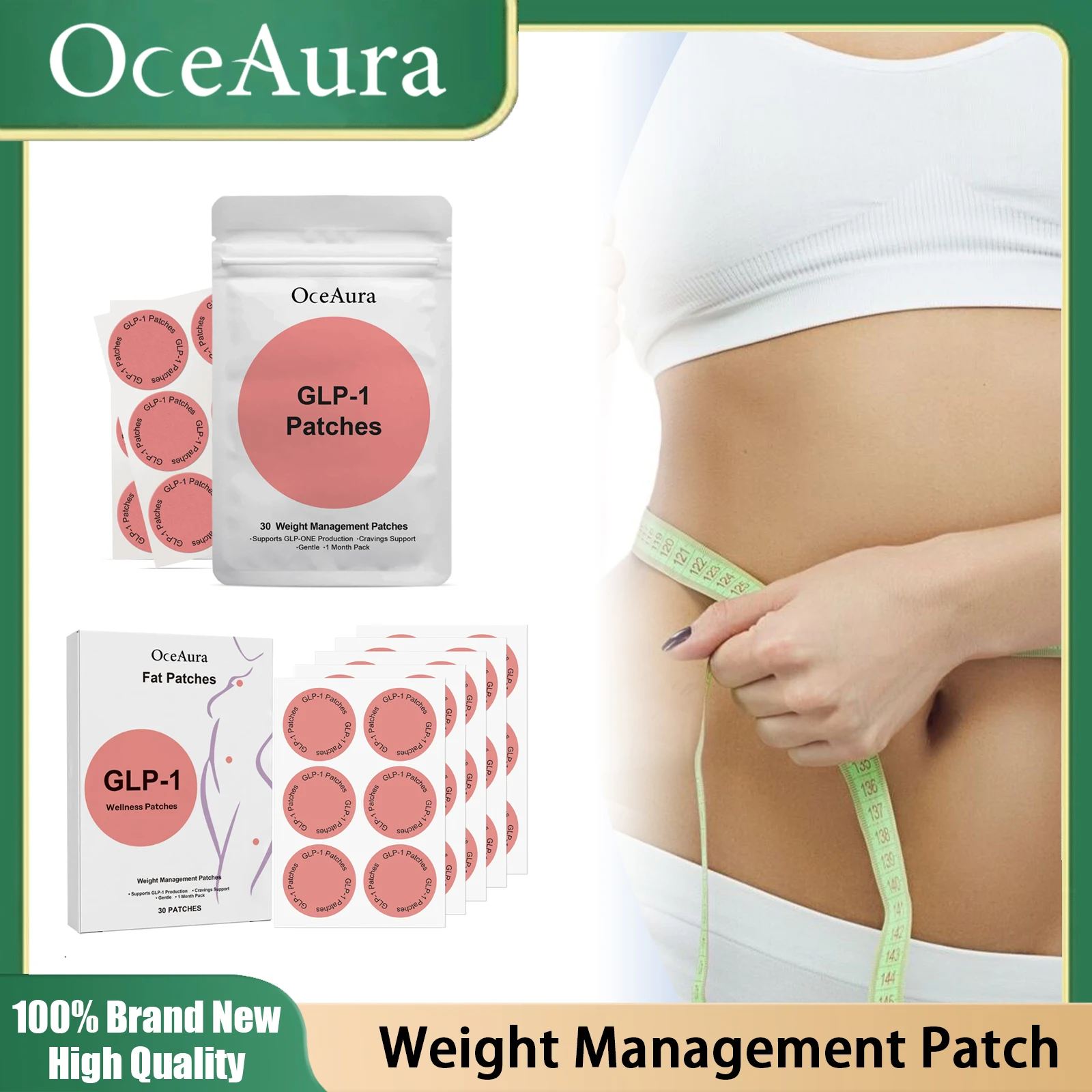 30/60pcs GLP-1 Fat Burning Slimming Patches Regulate Insulin Remove Excess Cellulite Reduce Appetite Weight Management Stickers