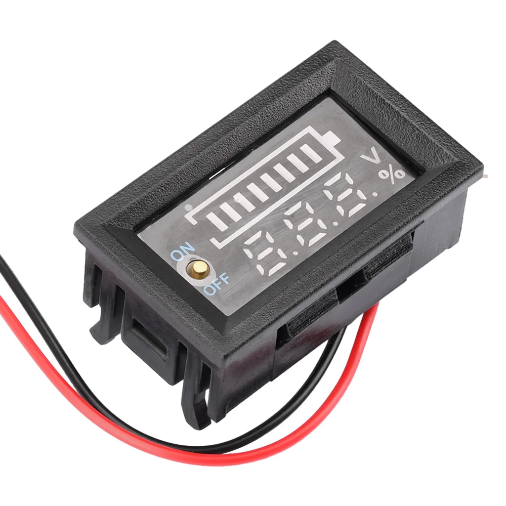 2S 3S 4S Lithium Battery Voltmeter 4S LiFePO4 Battery Capacity Tester with Power Band  Switch Fit for Most Automotive Batteries