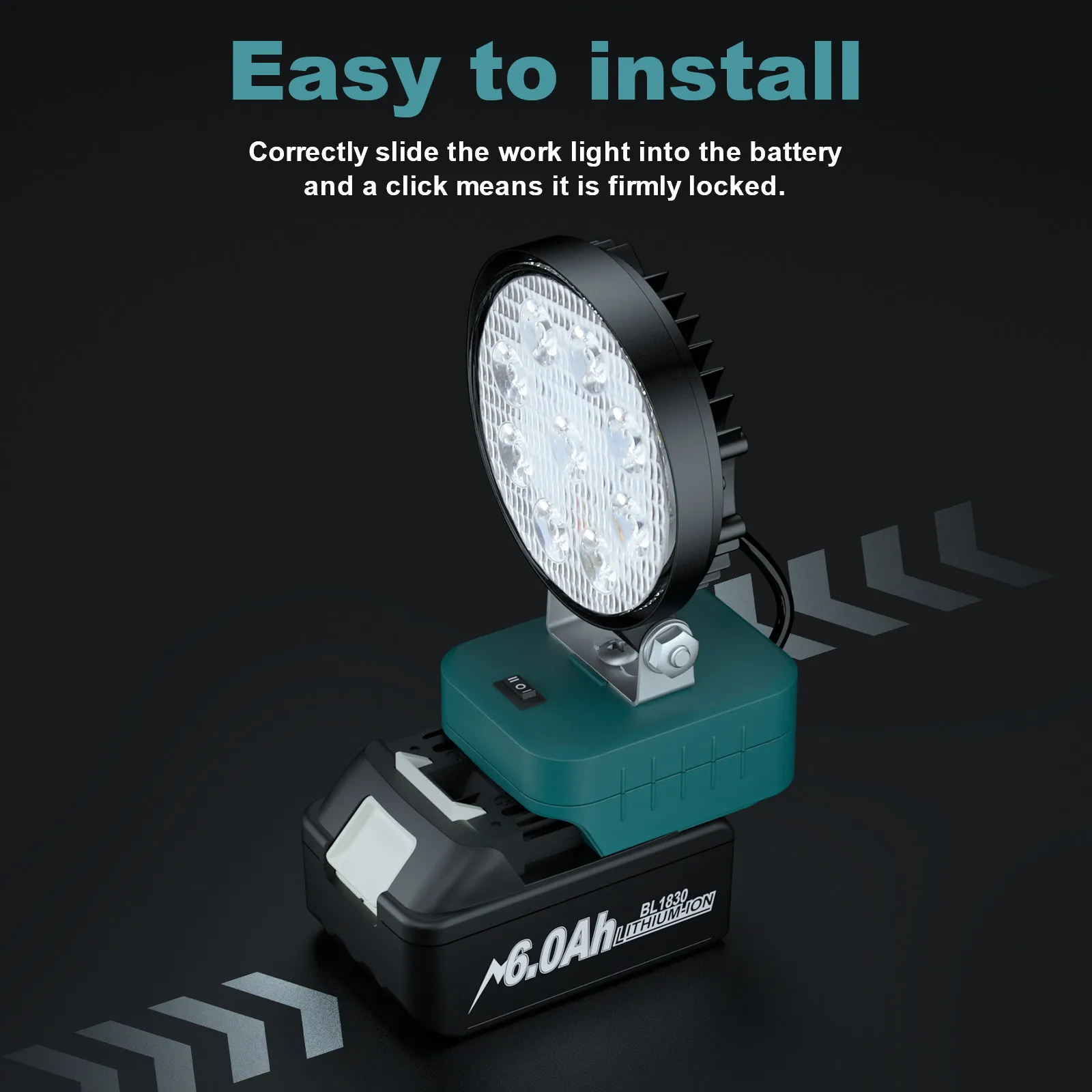 LED ضوء العمل مشاعل لماكيتا بطارية 18 فولت للإضاءة في الهواء الطلق الأضواء ضوء المحمولة التخييم مصباح أداة الطوارئ