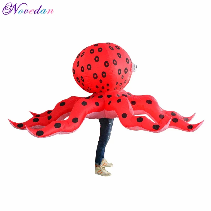 Adult Octopus Inflatable Costume Blow Up Party Costumes Cosplay Mascot Suit Animal Halloween Costumes For Men Women Fancy Dress