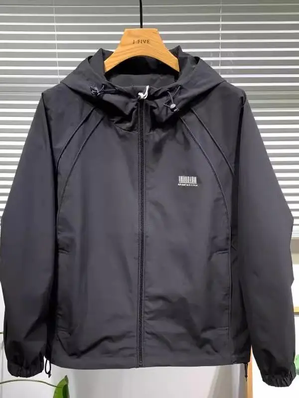 

Loose Fit Men's Workwear Jaet Windproof Hooded Spring Autumn New Sle Japanese Functional Casual Long Sve Polyester