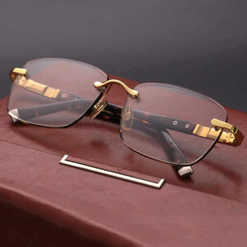 

Natural Crystal Stone Sunglasses Man Luxury Rimless Glass Sun Glasses Woman Mineral Lens Vintage Acetate Frame Top Quality