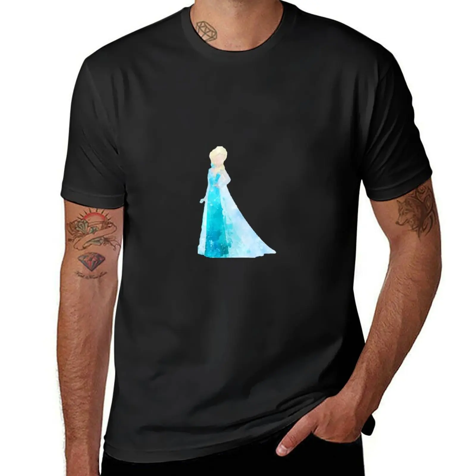 Snow Queen Inspired Watercolor T-Shirt summer clothes blacks slim fit t shirts for men