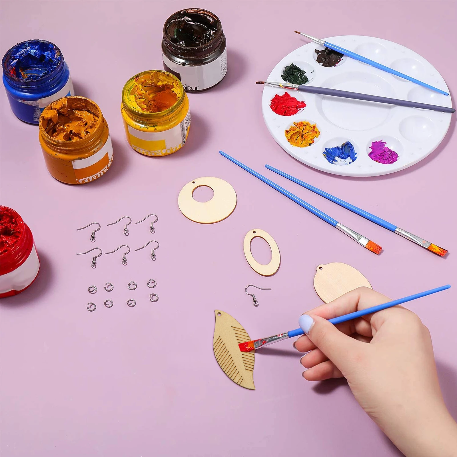 

70 Pcs Earrings DIY Material Bag Making Blank Charm Unfinished Pendant Wood Wooden Child