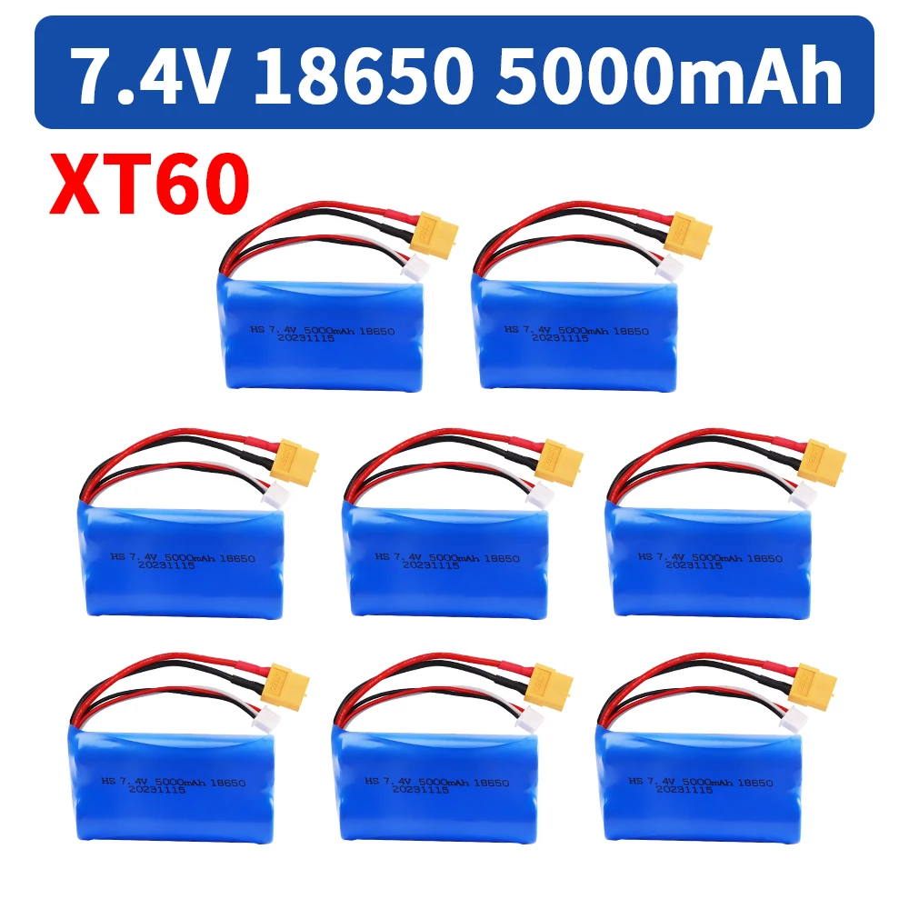 

7,4 V 5000mAh XT60 PLUG 18650 Lipo батарея для Henglong 3818 3819 3838 3839 3889 3898 3899 3908 3918 3938 3939 резервуаров запасные части