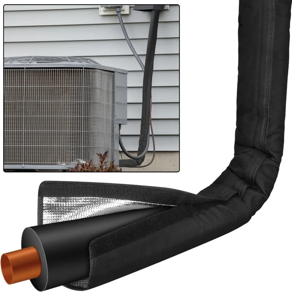 Copper Pipe Insulation Sleeve Long-Lasting HVAC Copper Pipe Insulation Sleeve Zippered 600D Oxford Cover Home Improvement