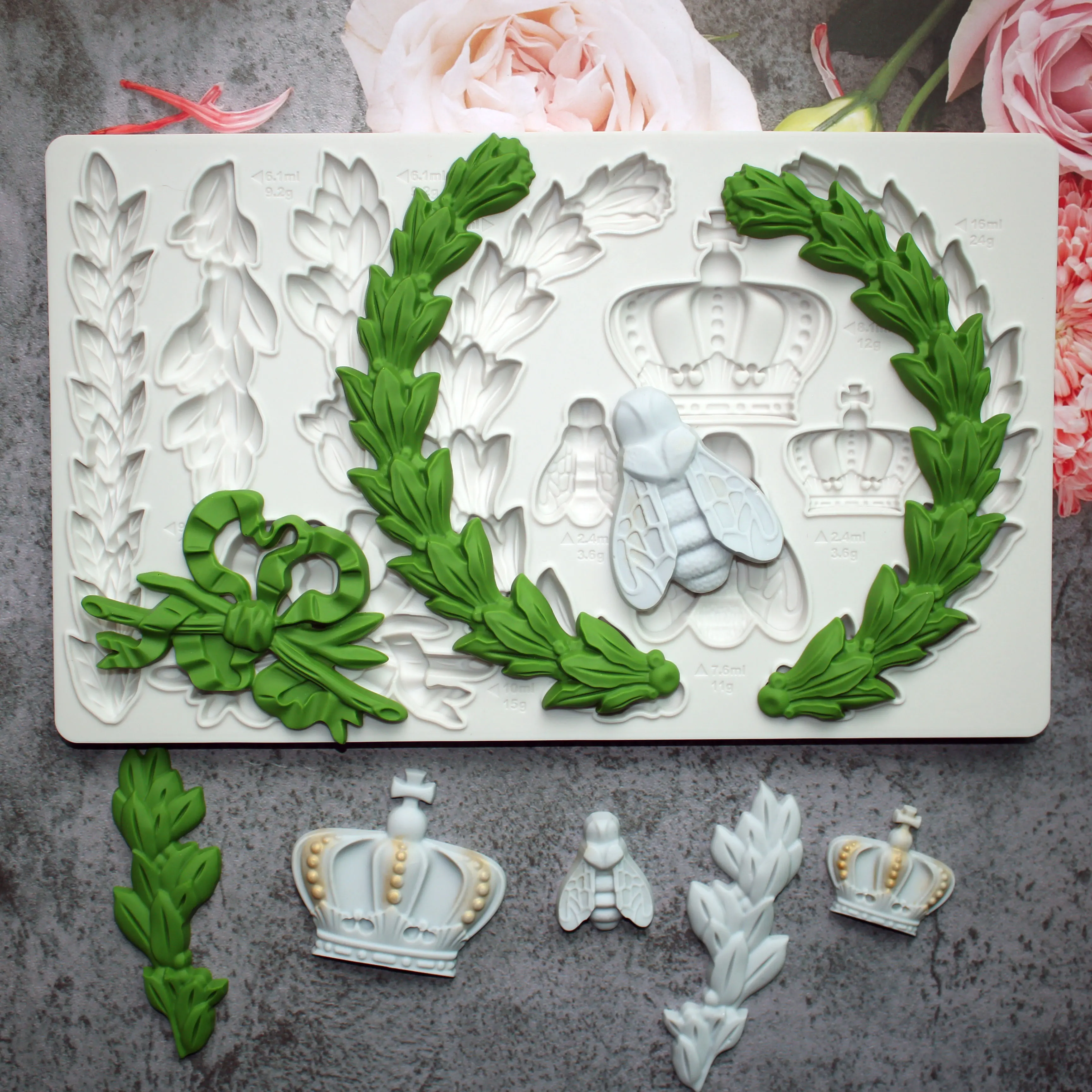 Laurel,Crown And Leaves Silicone Mold Fondant Cake Decorating Silicone Mould Clay,Sugarcraft Chocolate Baking Tool Kitchenware