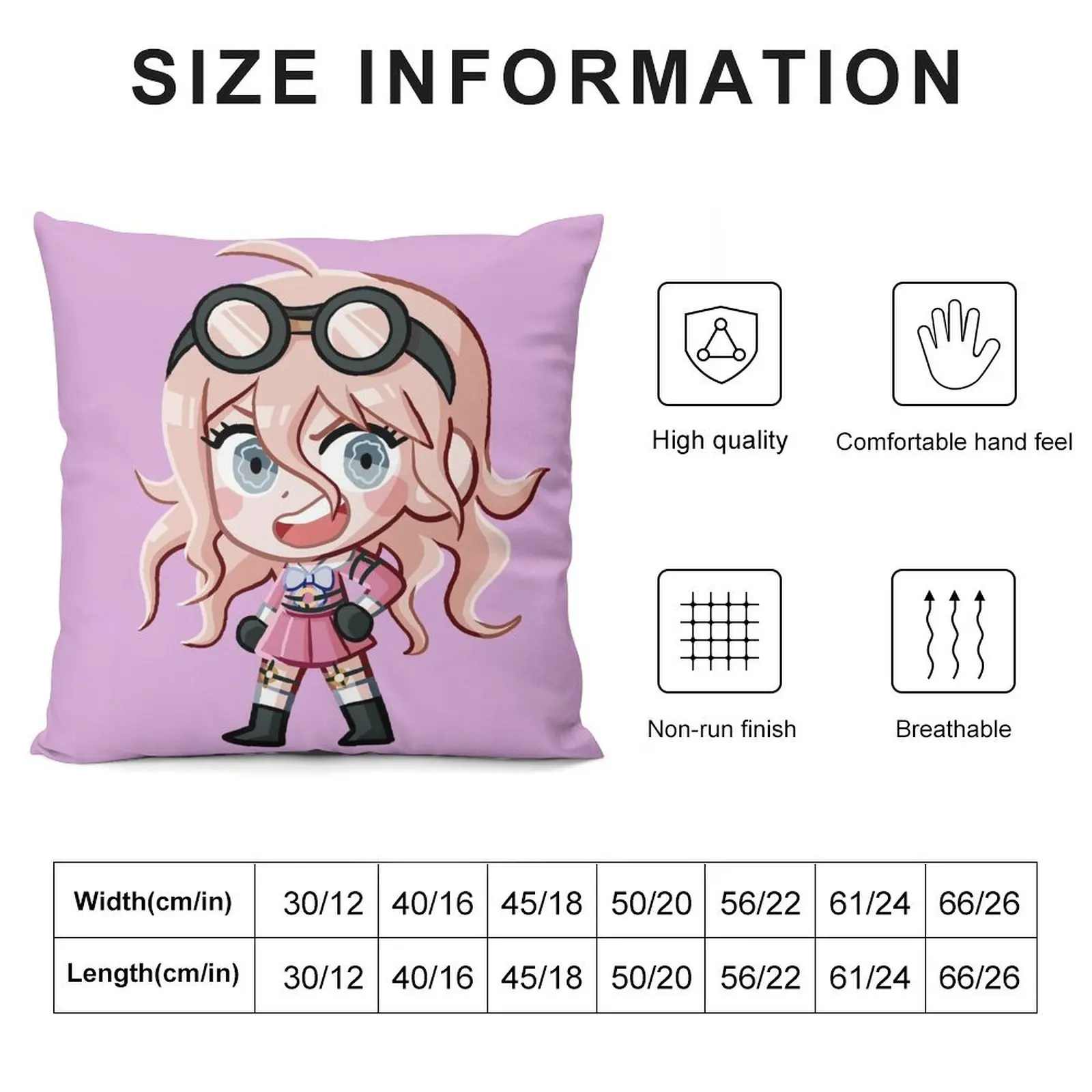 Miu Iruma Throw Pillow Cushion Cover Couch Pillows Rectangular Cushion Cover pillow