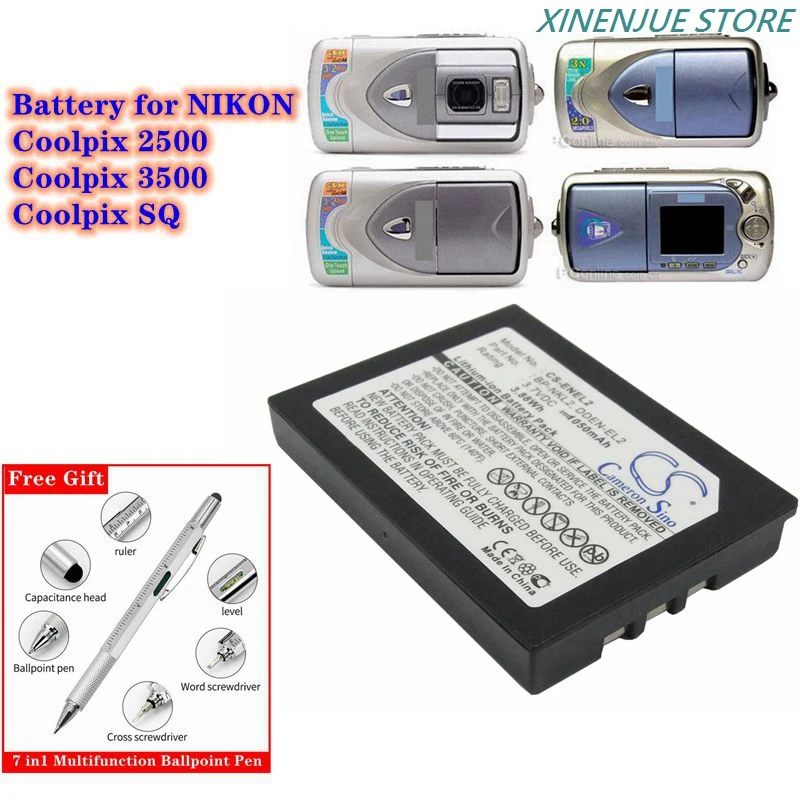 Camera Battery 3.7V/1050mAh EN-EL2,9904,BP-NKL2,DDEN-EL2 for NIKON