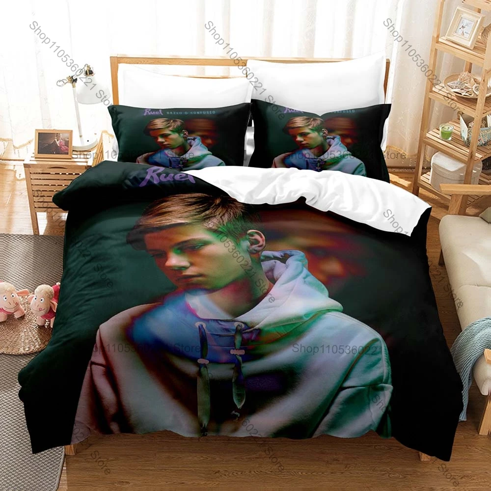 Ruel Themed Duvet Cover + 2 Pillowcases Pop Music Graphic Cozy Bedding for Home & Dorm Bedroom Decor for Music Fans