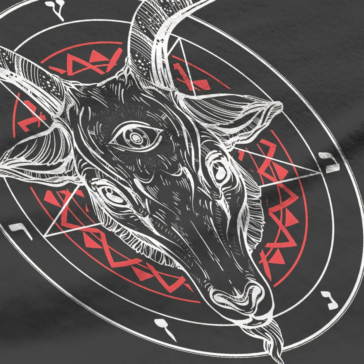 Women Satanic Goat Baphomet Circle Satan Symbol Lucifer Devil T Shirt Satanic Baphomet Goat Clothing Casual Short Sleeve