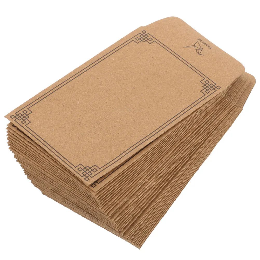 

50Pcs Reusable Kraft Paper Envelopes Self-Adhesive Cash Envelopes for Budgeting Money Management Tip Storage Small Item