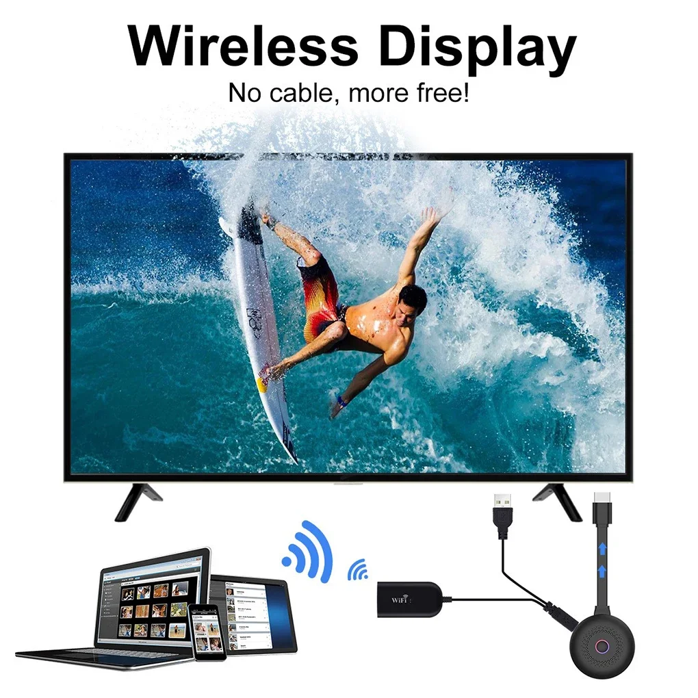 

Wireless HDMI-compatible Video Streamer Dongle for Full 1080P Miracast TV Display Receiver WiFi