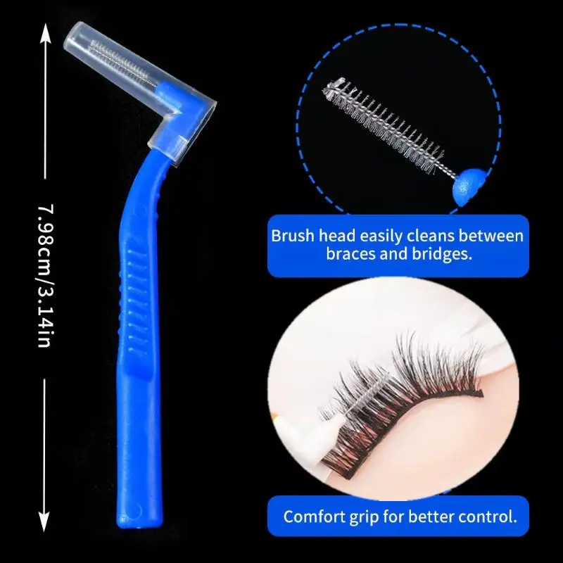 Set mit 10 Interdentalbürsten für Zahnspangen, L-förmige Interdentalbürsten für die Mundhygiene – Detail 12