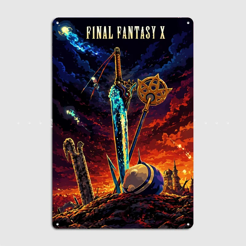 Final Fantasy X Poster Metal Tin Sign Indoor Outdoor Home Decor Bar Custom Posters Wall Room Decorations