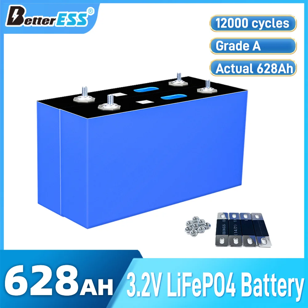 

New MB56 3.2V Lifepo4 Cell Grade A 628ah Lithium Phosphate Battery 12000+ Cycles DIY 12V 48V Home Energy Storage Battery TaxFree