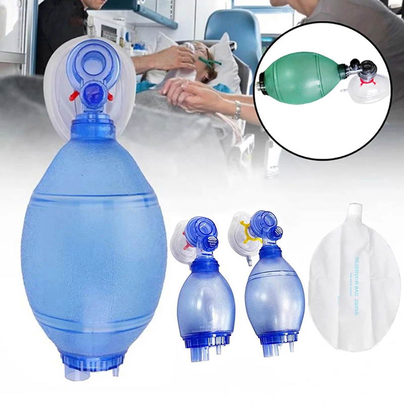

First Aid Manual PVC Adult/Child/Infant Resuscitation Ambu Bags 2000ml/1600ml Reservoir Bag Emergency Self-help Rescue Tool