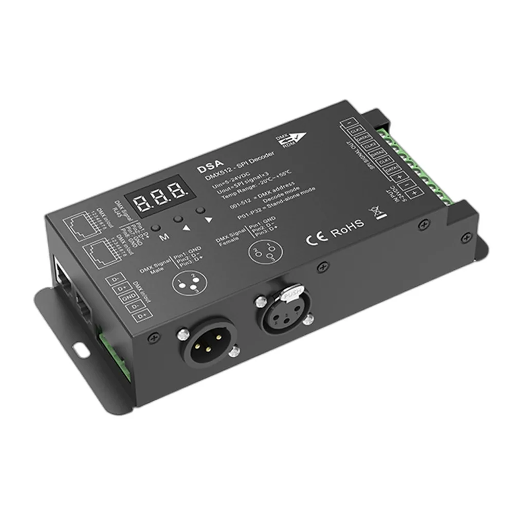 DMX512 to SPI Decoder DMX Converter DSA DS-L Universal DMX512/1990 Digital Signal To SPI Support 6803/2811/ 2812/2801 IC