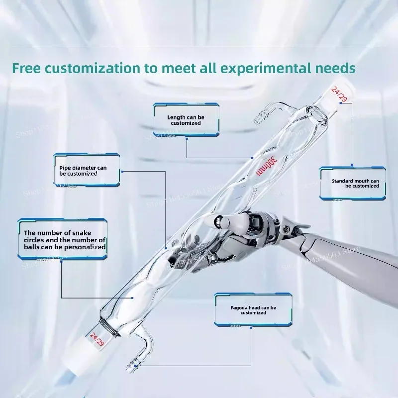 

Стеклянные конденсаторные трубки диаметром 2 шт., 200 мм (24/40 соединений), прямые и серпантиновые типы для лабораторной дистилляции