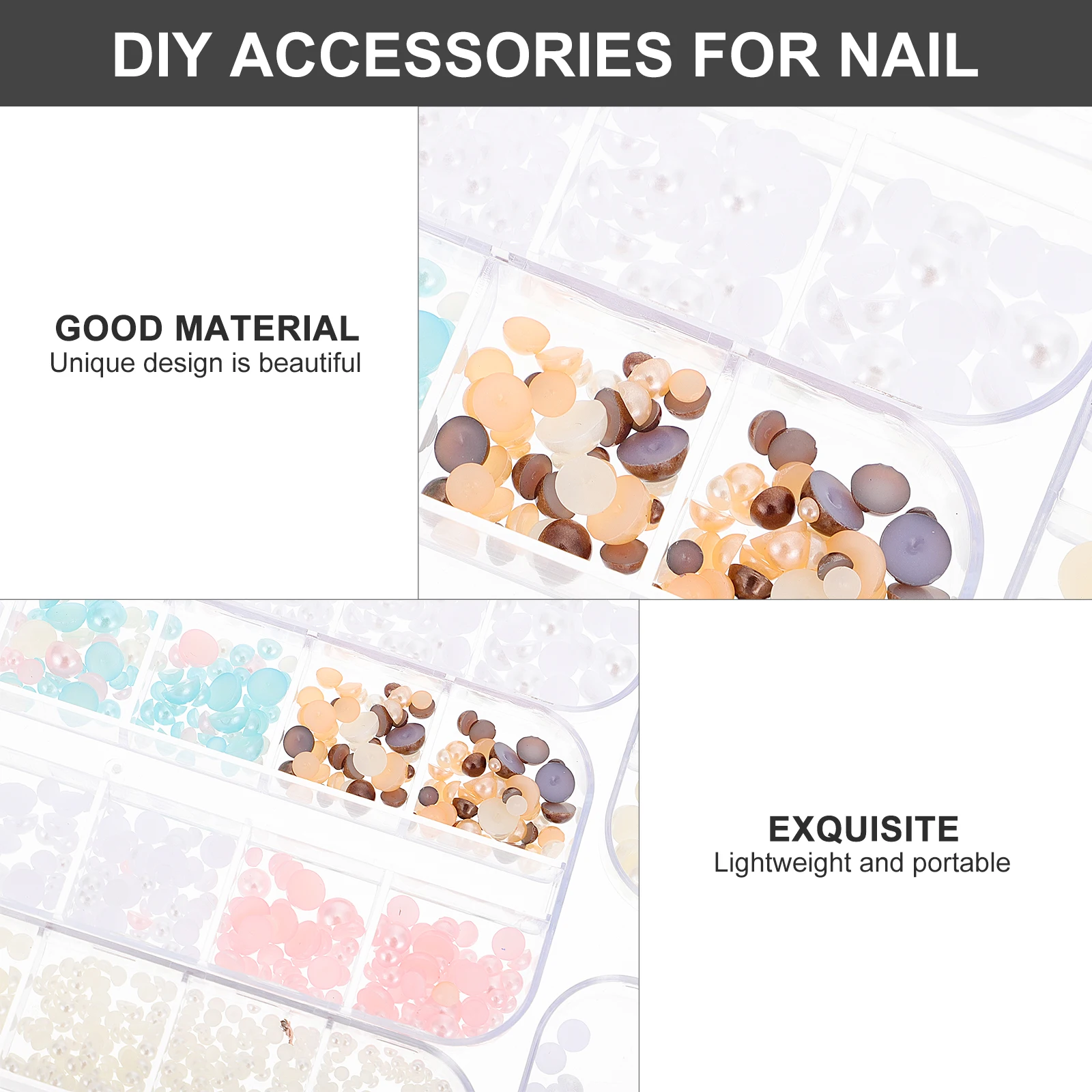 

Bead Nail Art Accessories Pearl Decorative Charms Manicure naments DIY Supplies Creative Nail Decals Salon Decor Exquisite