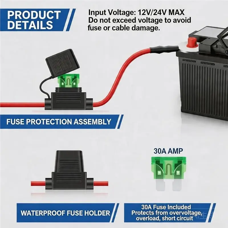 ABXF-Digital Electric Radiator Fan Controller Switch Set, 12V/24V Universal Adjustable 40° C- 110° C Double Fan Thermal Control