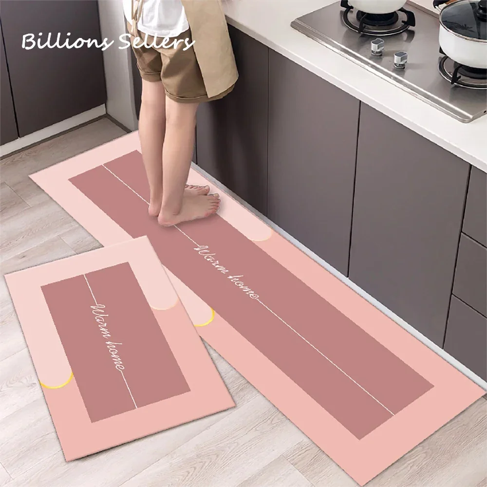 Kitchen Absorbent Mat Non-Skid Waterproof Wipeable Comfort Standing Kitchen Rugs and Mats Wipeable Wash Free Long Strip Carpet