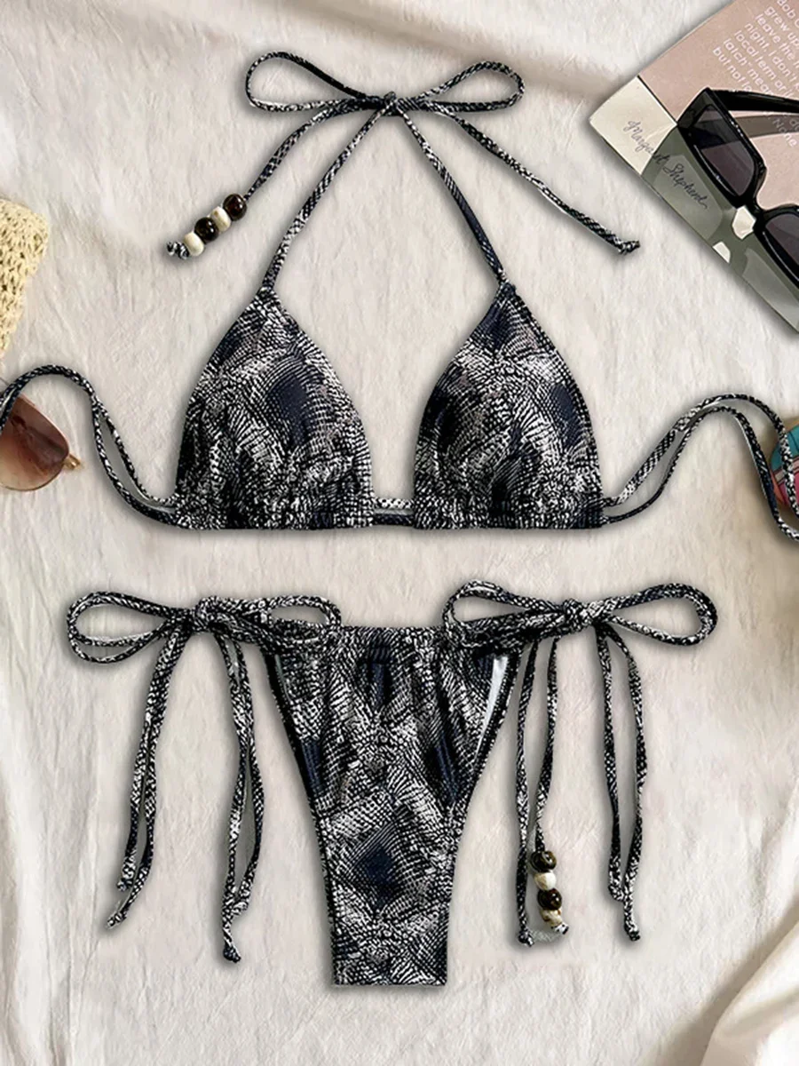 

Two-Pieces Swimsuit Women Swimwear 2025 Mciro Bikinis Halter Bikini Set Bathing Suit Summer Beachwear Sexy Biquini Female