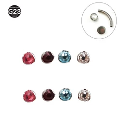 1Pc Titanium 1.6mm 1.2mm Balls with Cubic Zirconia Labret Barbell Bar Piercing Attachments Replacement Ball Shape 14g 16g