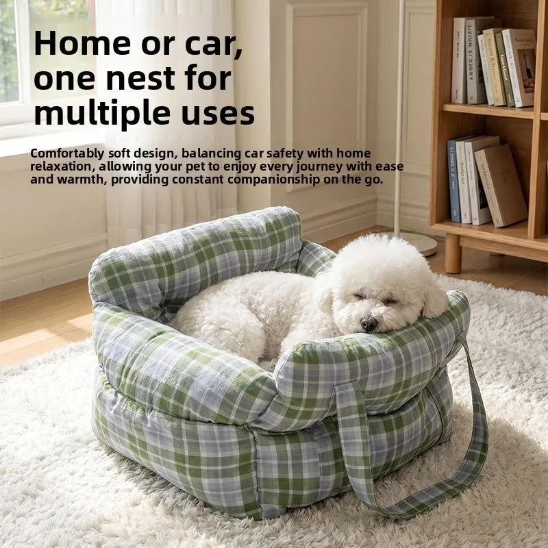 Machine washable travel convenient portable car kennel, co-pilot first class travel non-sticky pet nest