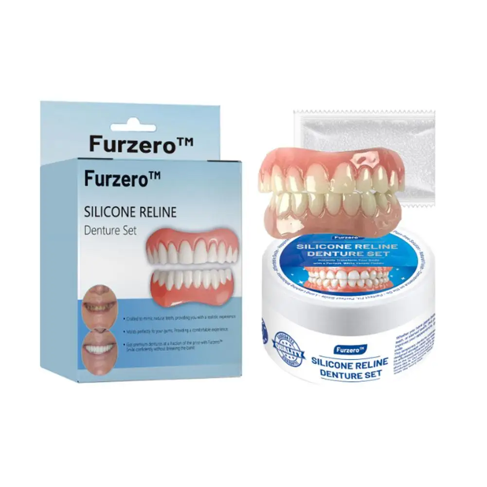 1 conjunto de silicone reline dentadura reparação kit macio dentadura reline kit folheados snap em dentes conforto caber cuidados saúde oral