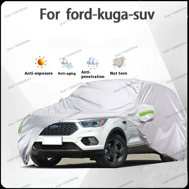 

For Ford Kuga Fit Car Cover Waterproof Dustproof Sunshade (UV) Snowproof Silve Full Cover with All-Day Protection