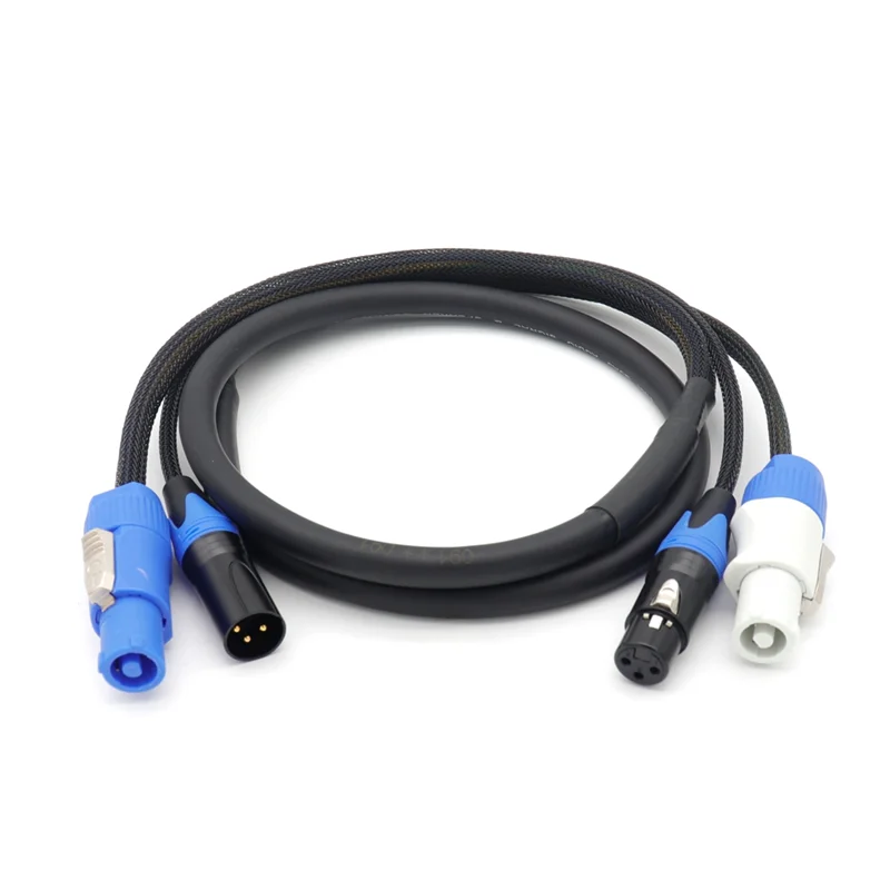 AS60-Quality For Stage Lighting Led Screen Compatible Powercon 3-Pin XLR Combo Cable 1M/5M DMX512 Power Con Cable