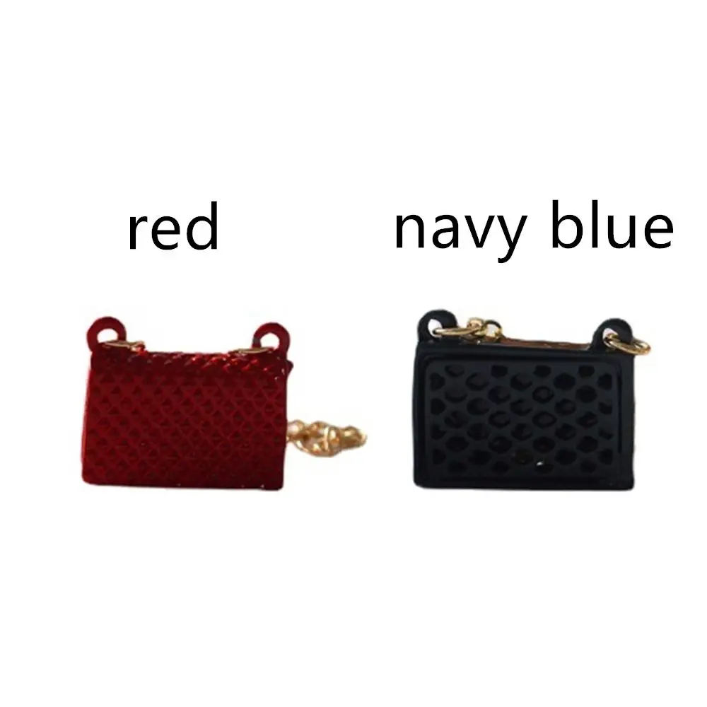 حقيبة ظهر صغيرة مع سلسلة معدنية ، ديكور بيت الدمية ، ملحقات نموذج مصغر ، حقيبة الموضة