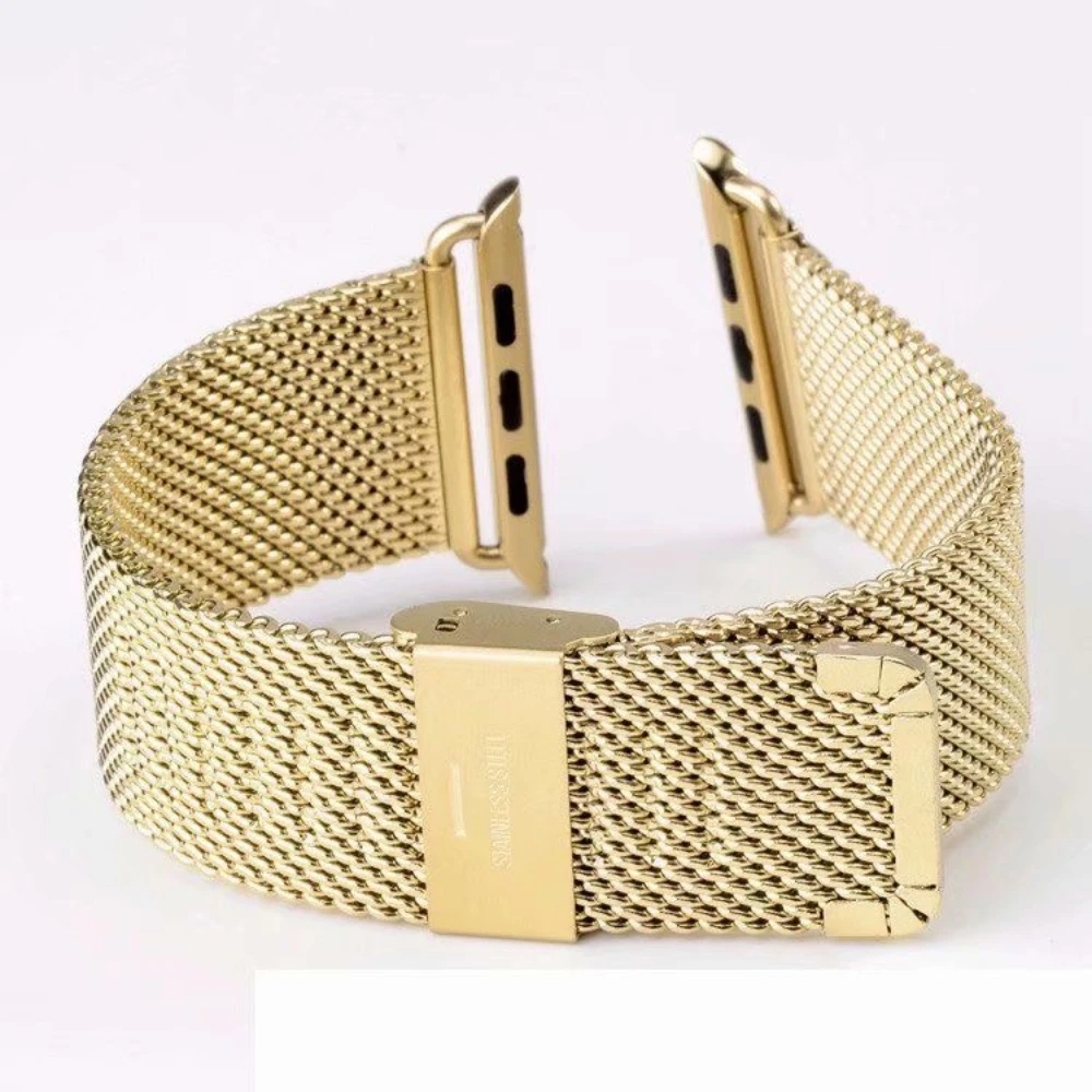 Adatto per cinturino per orologio Apple Milan BuckleCoarse Mesh Iwatch 7/6/5 generazione cinturino in acciaio inossidabile 45mm per uomo e donna