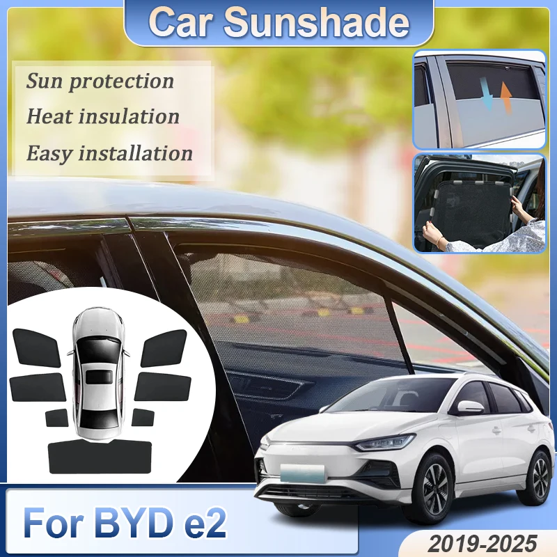 

Mesh Sunshades For BYD e2 2025 Accessories Hatchback 2019-2024 Magnetic Anti-Mosquito Sunshade UV Protector Curtain Windshield