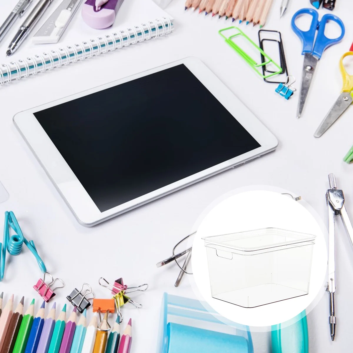 

Face Mask Storage Box Transparent Stackable Desktop Organizer For Makeup Jewelry Stationery Plastic Sundries