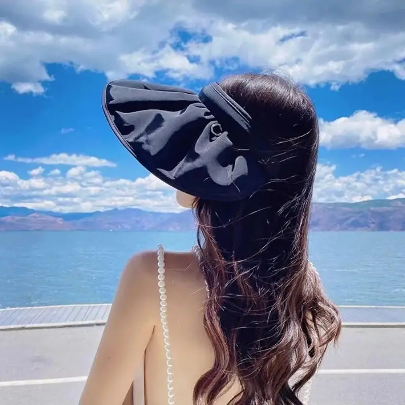 UPF50+ Sonnenblende, doppelt verwendbar, Sonnenschutz für das ganze Gesicht, faltbares Stirnband für Strand, Wandern, Outdoor, Sommerhüte für Damen – Detail 14