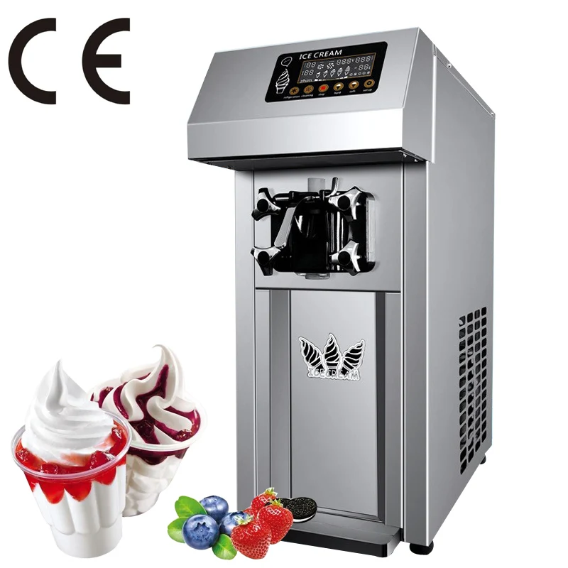 

Commercial Ice Cream Maker, 10-20L/H Yield, 1000W Countertop Soft Serve Machine With 4.5L Hopper 1.6L Cylinder Touch