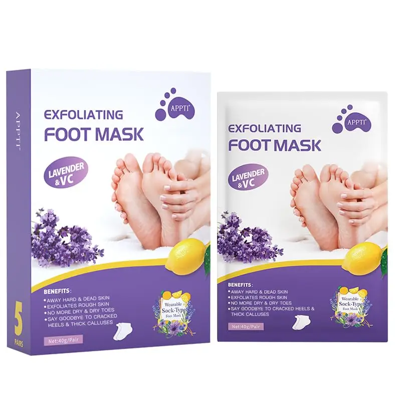 Fußpeeling-Maske, 5/10er-Pack, Peeling für Schwielen, natürliches Peeling für trockene abgestorbene Haut, Hornhaut, Reparatur rauer Absatz