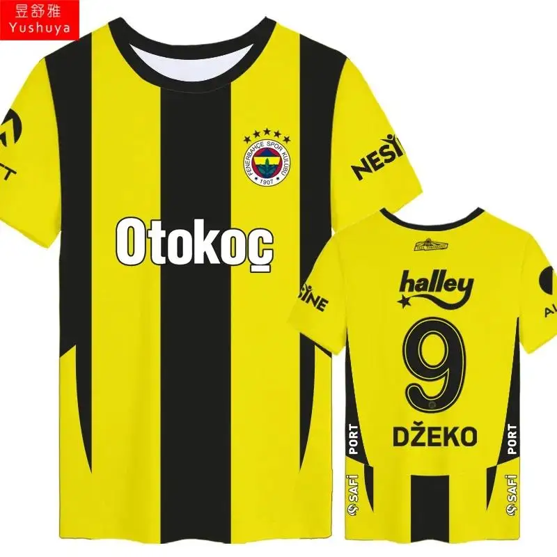 Local Super Fenerbahce Team Dzeko Football T-shirt Men Women Fans Short Sleeve T Shirt 3D Printed Children's Sports Tee Clothing